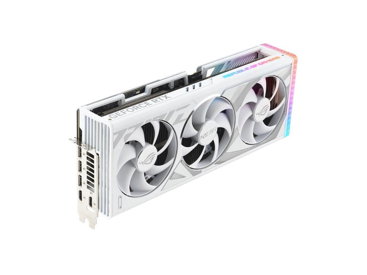 ASUS ROG Strix GeForce RTX 4090 White OC Edition Gaming Graphics Card (PCIe 4.0, 24GB GDDR6X, HDMI 2.1a, DisplayPort 1.4a) ROG-STRIX-RTX4090-O24G-WHITE